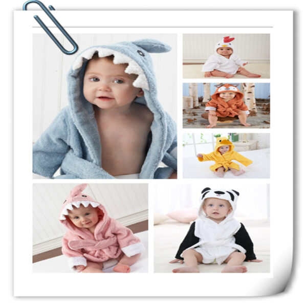 Children's Hooded Absorbent Animal-shaped Bathrobe - Image 8