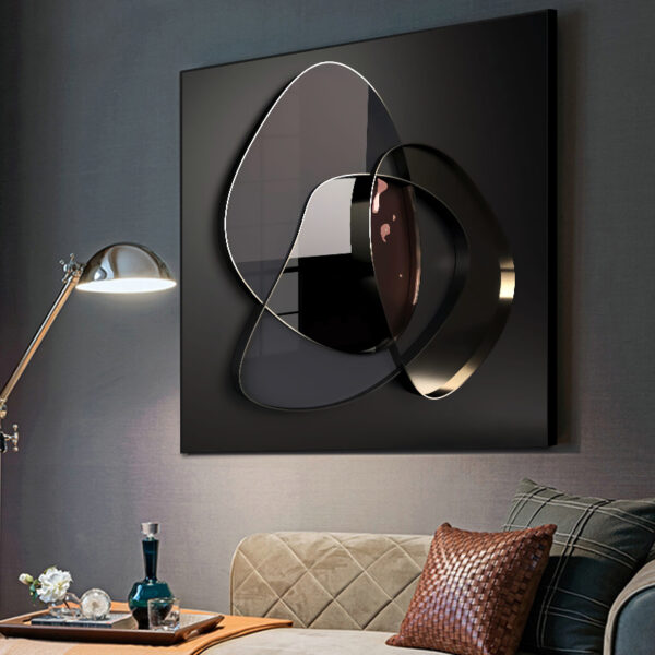 Modern Abstract 3D Metal Wall Art Canvas Painting - Image 2