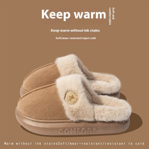 New Plush Slippers For Women Men Winter Warm Home Slipper Indoor Thick-soled Fleece Shoes - Image 9