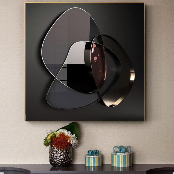 Modern Abstract 3D Metal Wall Art Canvas Painting - Image 4