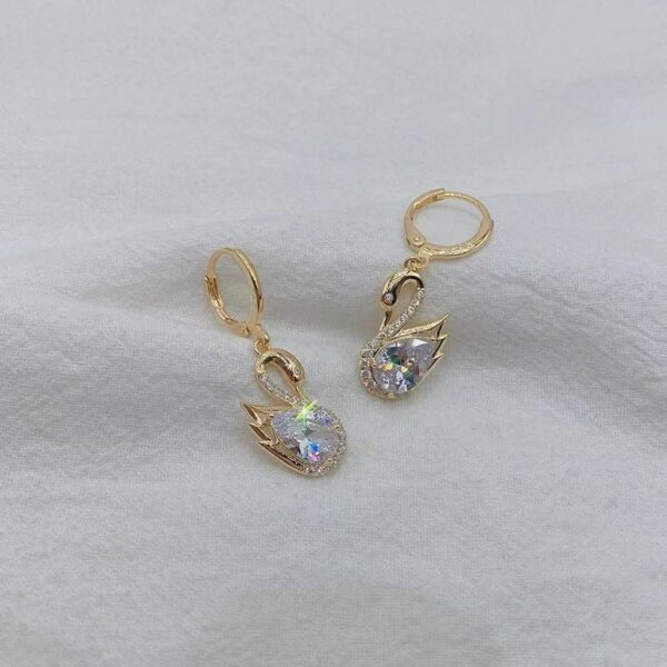 Sweet Rhinestone Swan Earrings Ins Fashion Earrings For Women Jewelry - Image 5